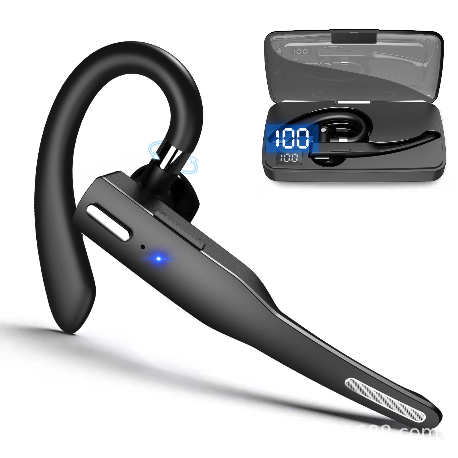3c Cross-border Bluetooth Earbuds Single Wireless Car Call Noise Cancelling Ear Hook Business Universal Long Battery Life_voghion.com