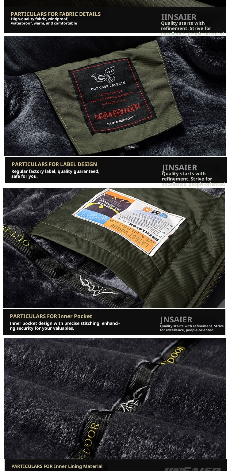 001 Cross-Border And Pants Set Winter Fleece-Lined Thickened Mountaineering Suit Outdoor Windproof Waterproof Jacket For Men_voghion.com