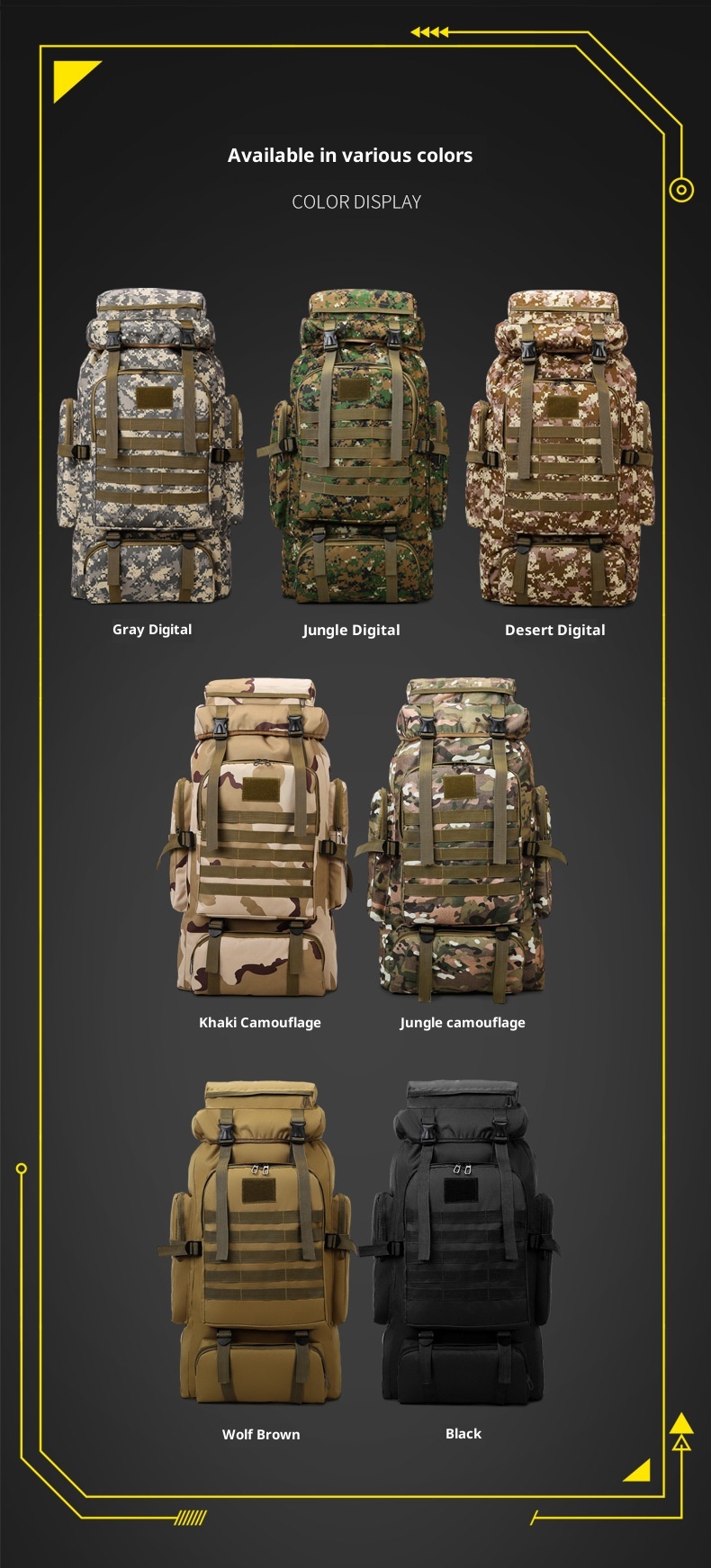 ActiveGo New Outdoor 80L Large Capacity Mountaineering Bag Waterproof Men's Casual Hiking Travel Camping Backpack_voghion.com