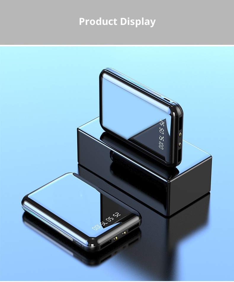 techglobe Kompakte, tragbare Powerbank mit 20000 mAh Kapazität, integriertem Kabel, ideal als Geschenk oder individuell gestaltbar_voghion.com