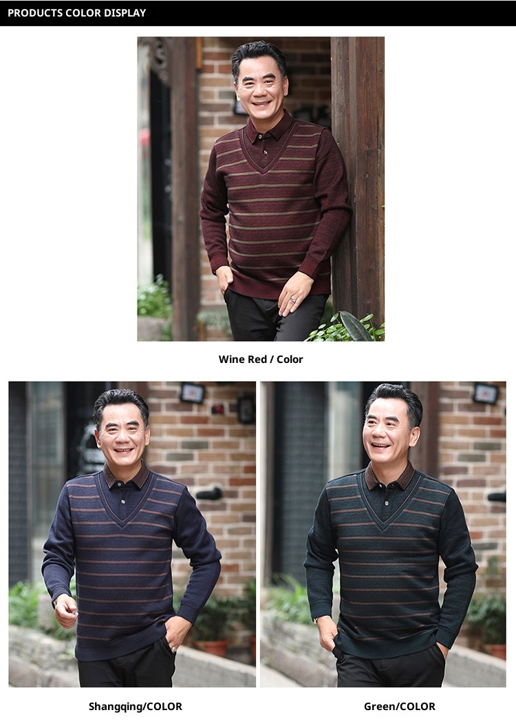boy Boy Boy And Elderly Fleece-lined Thickened Two-piece Dad's Outfit Base Layer Thermal Clothing Middle-aged Men's Winter_voghion.com
