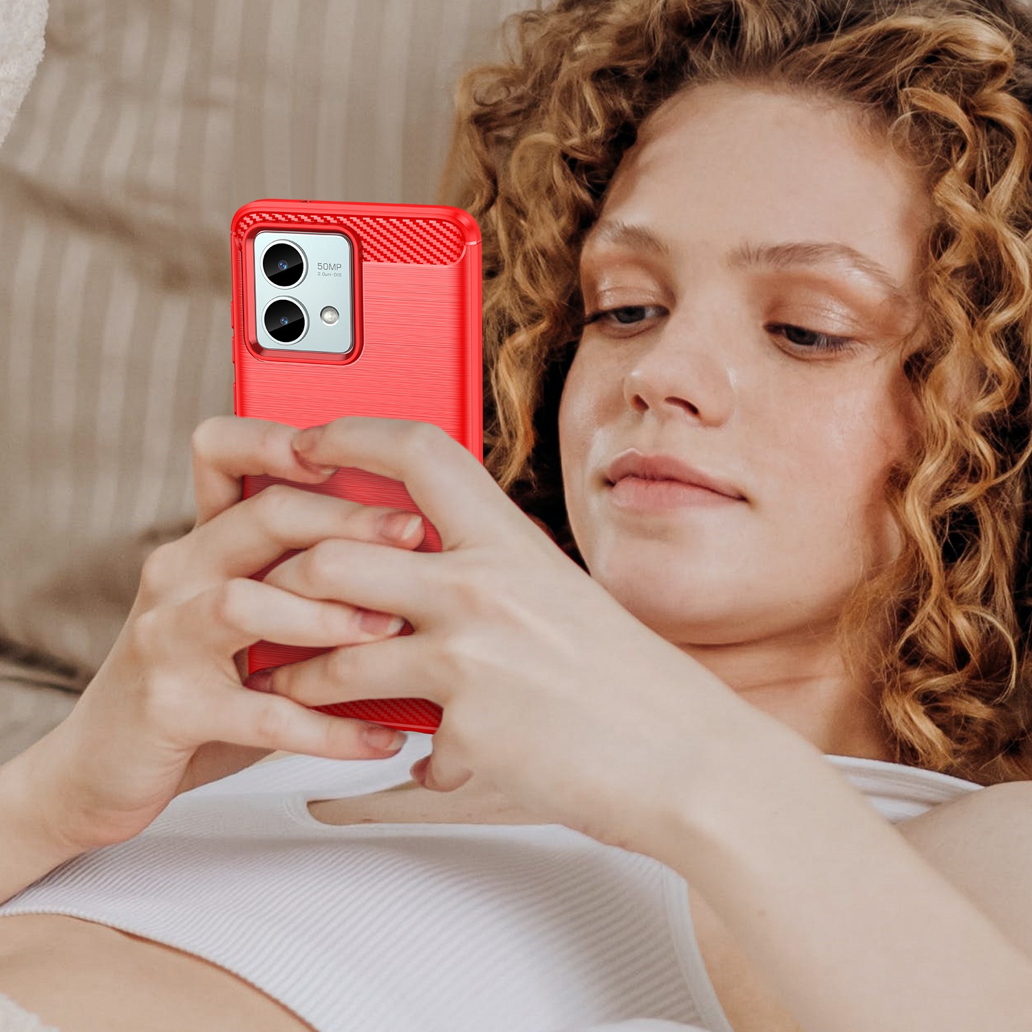 TechGlobe Compatible Moto G84 Phone Case Protective Cover G64 Silicone Brushed G54 Power Edition Full Coverage Anti-drop_voghion.com