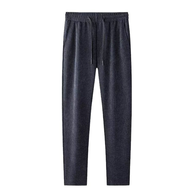 boy Corduroy Casual Autumn Winter New Fleece Lined Thickened Long Pants Straight Trendy Versatile Men's Sweatpants_voghion.com