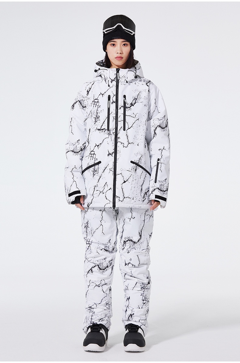 001 Dla mężczyzn i kobiet Par Zimowe Outdoor Wiatroodporne Wodoodporne Ciepłe Pogrubione Spodnie Narciarskie Snowboardowe Odporne na Mróz_voghion.com