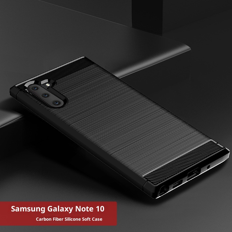 Custodia protettiva TechGlobe compatibile con telefono Note10 Samsung Note10+ in fibra di carbonio spazzolata, antiurto, morbida_voghion.com