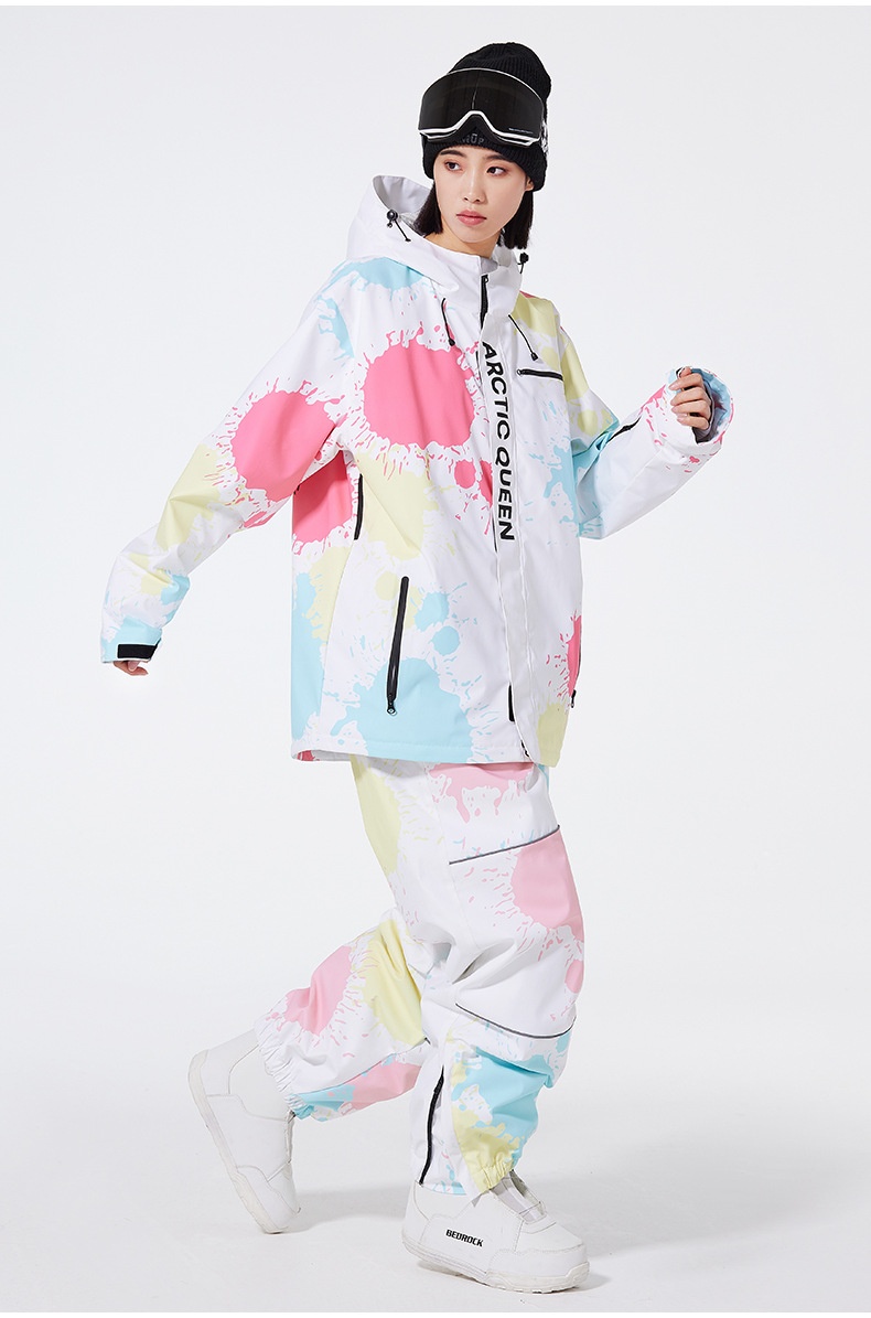 001 Damskie i męskie spodnie narciarskie OVERSIZE Zimowe, wodoodporne, ciepłe, wiatroszczelne, do jazdy na snowboardzie_voghion.com