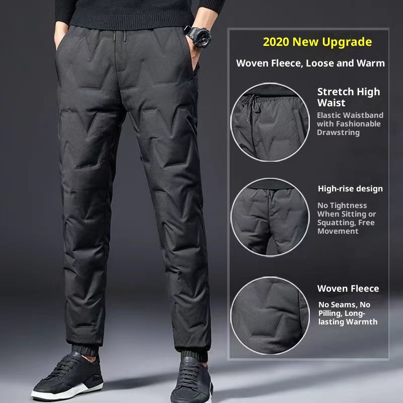 Pantaloni invernali da uomo in cotone, vestibilità ampia, taglia grande, resistenti al freddo, pantaloni da jogging resistenti, vita media, pantaloni casual, gamba dritta,_voghion.com