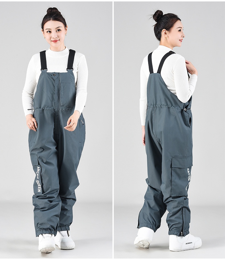 001 Salopette da sci unisex oversize invernale antivento da snowboard pantaloni da neve termici_voghion.com