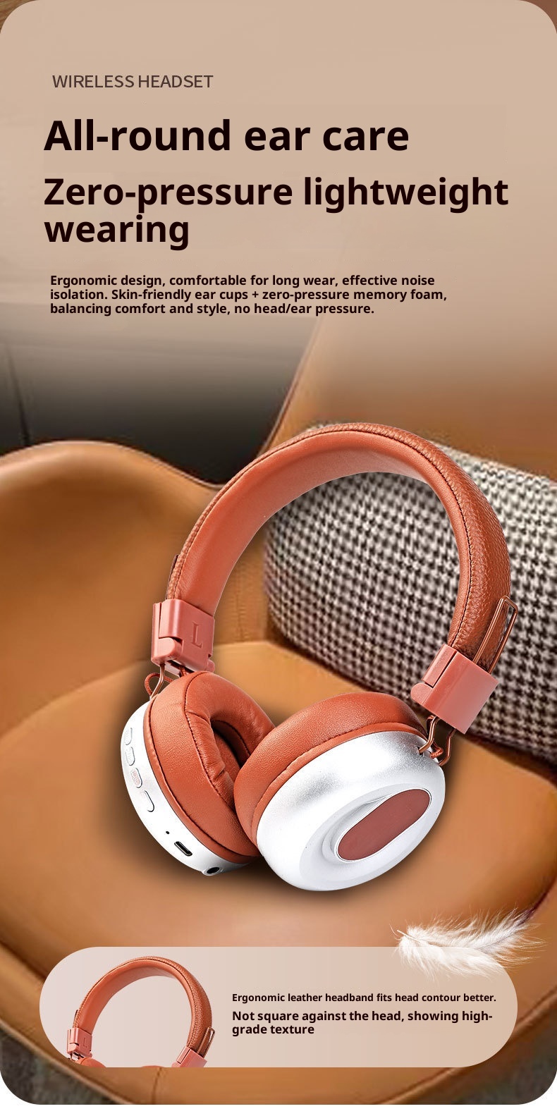 3c 2025 Nieuwe Retro Over-Ear Hoofdtelefoon Gaming Bluetooth Headset 5.3 Draadloze Oordopjes Lange Batterijduur Ruisonderdrukking_voghion.com