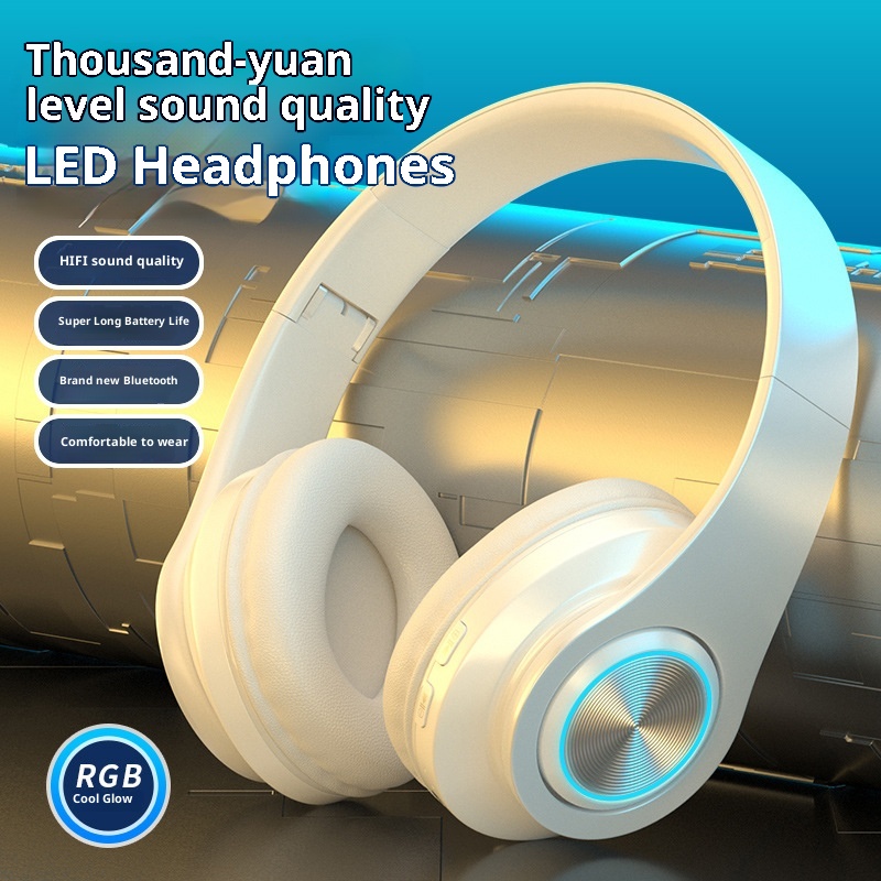 3c Cross-border Hot-Seller Bluetooth-Kopfhörer mit Beleuchtung, Over-Ear, kräftigem Bass, kabellos, ideal für Sport und Gaming – das perfekte Geschenk!_voghion.com