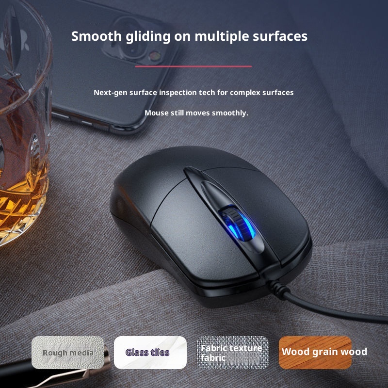 Techglobe Factory In-Stock Direct Sale Cross-Border Hot Item Professional Office USB Wired Colorful Light Silent Gaming LOL Mouse_voghion.com