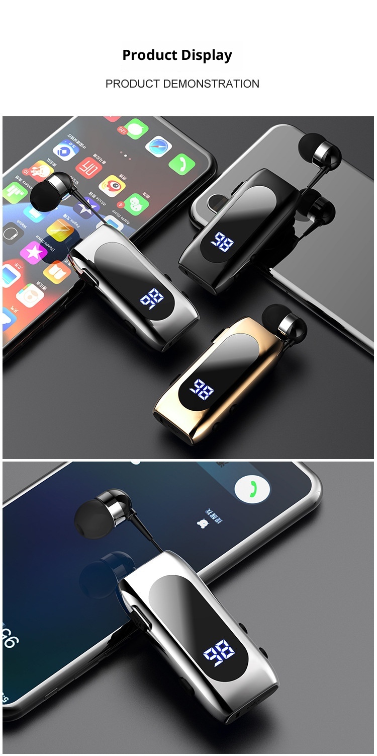 3c Lavalier Bluetooth Earbuds Wireless In-Ear Noise Cancelling Waterproof Long Battery Life For Drivers And Riders_voghion.com