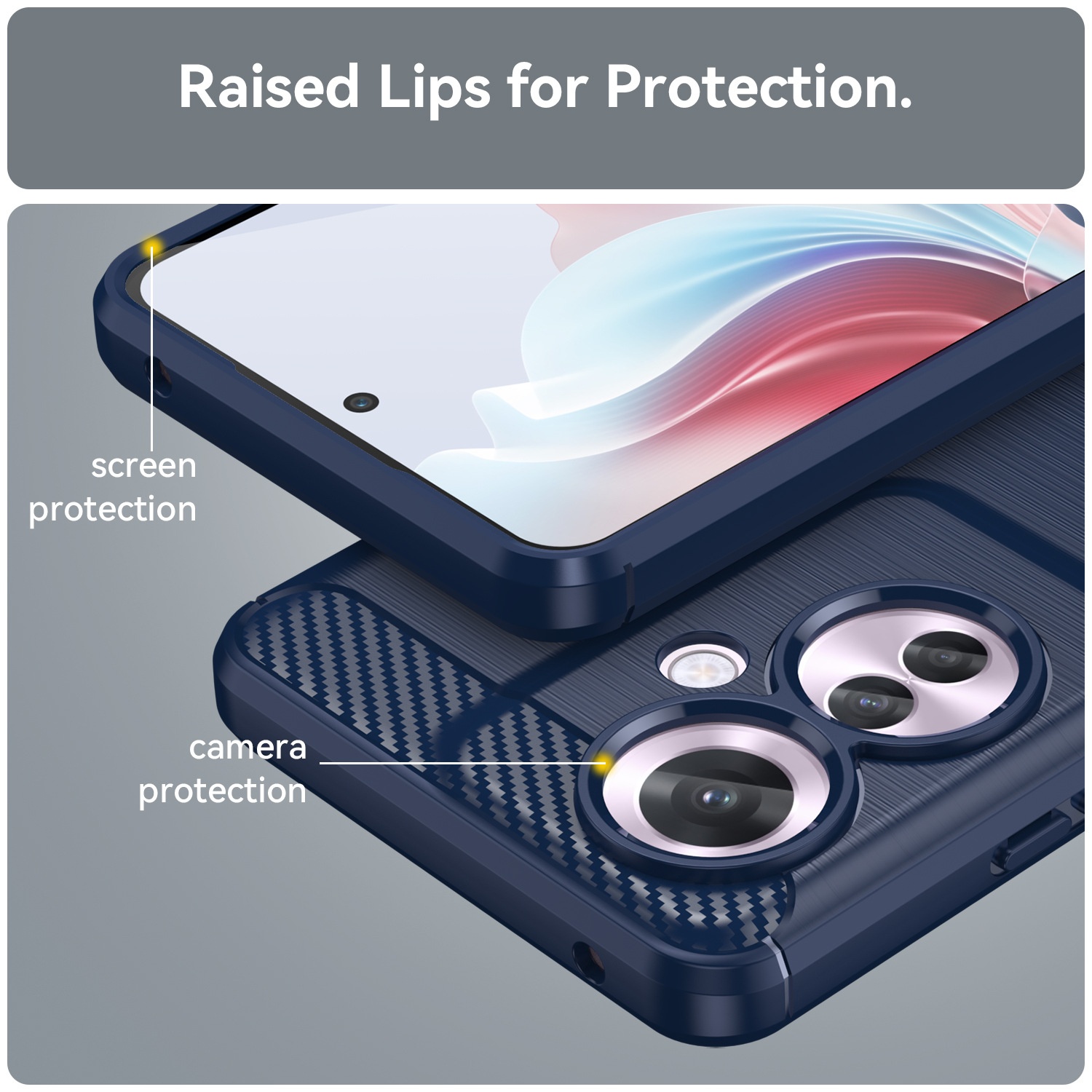 TechGlobe Custodia protettiva per telefono OPPO Reno11F F25Pro Reno11A in fibra di carbonio spazzolata, copertura completa, anti-caduta_voghion.com