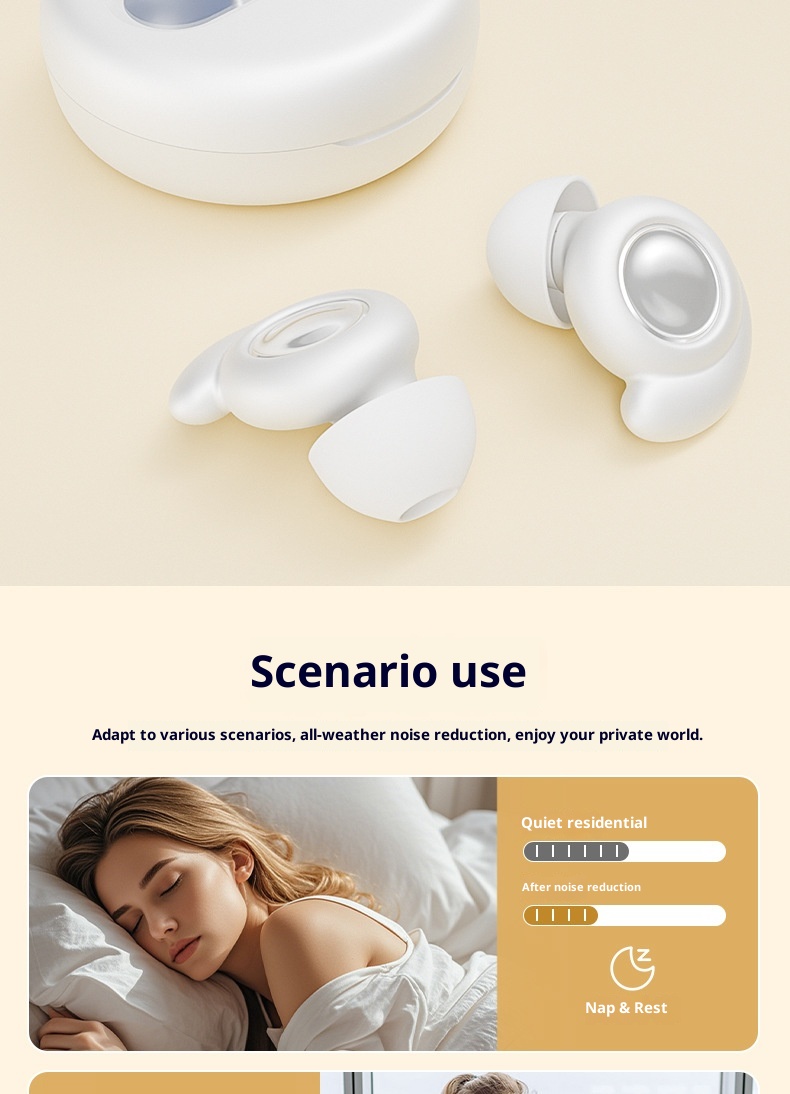 3c Cross-Border Wireless Sleep-Specific Ultra Soft Noise-Cancelling Earphones For Work And Sleep Super Soundproof Earplugs_voghion.com