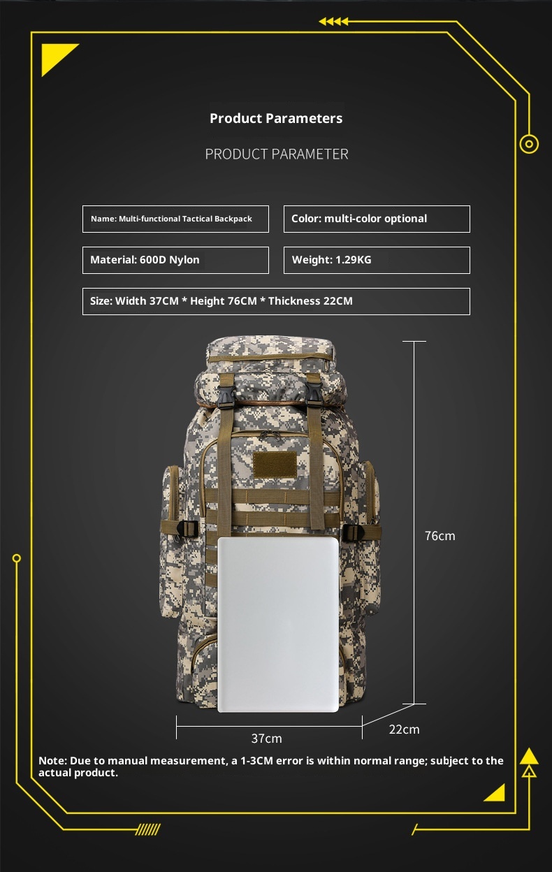 ActiveGo New Outdoor 80L Large Capacity Mountaineering Bag Waterproof Men's Casual Hiking Travel Camping Backpack_voghion.com