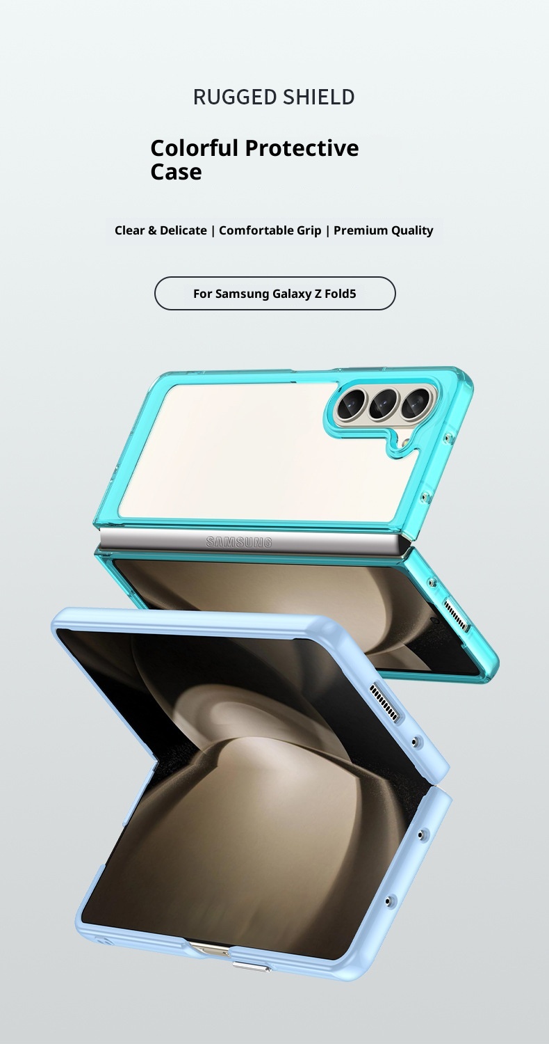 TechGlobe Suitable For Galaxy Fold5 Phone W24 Samsung Z Flip5 Colorful Full Coverage Anti-drop Protective Case_voghion.com