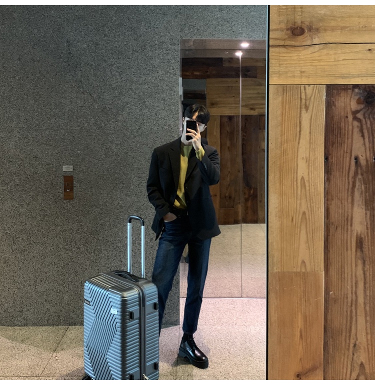 QFV507045555501<2 QFV507045555501<2 Chaqueta corta informal para hombre, estilo coreano, traje moderno Dongdaemun, blazer corto negro holgado de otoño_voghion.com