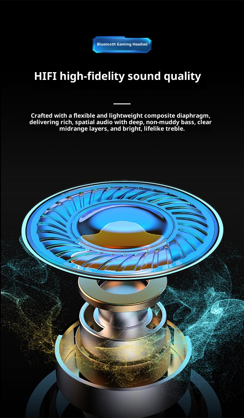 3c Cross-Border New Gaming E-Sports X15 Bluetooth Headset Low Latency Wireless In-Ear Digital Power Display Factory_voghion.com