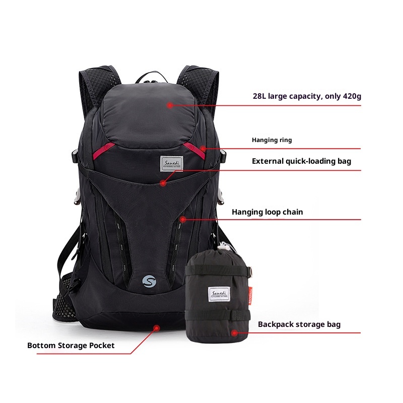 ActiveGo Ultraleichter, professioneller, faltbarer, wasserdichter Trekking- und Reiserucksack für Herren mit großem Fassungsvermögen_voghion.com