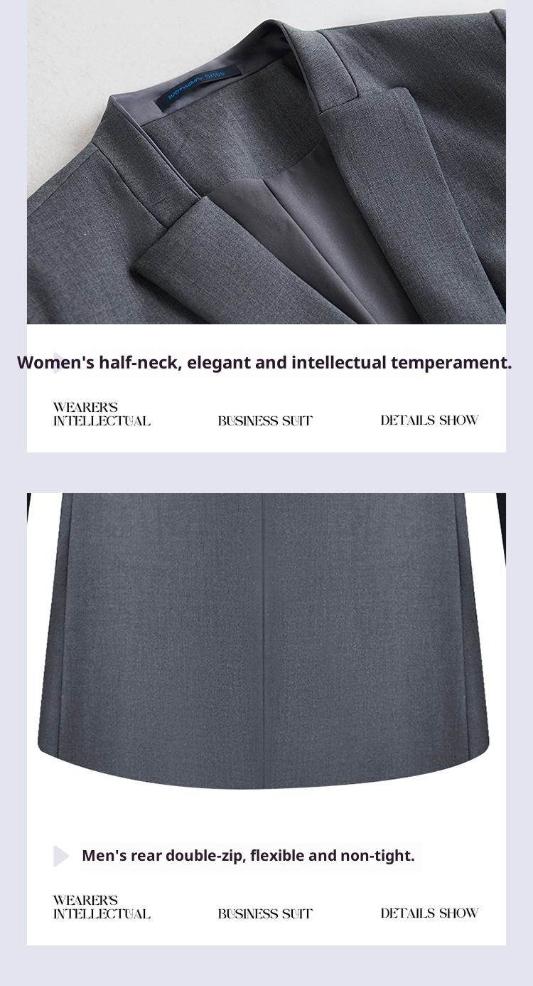 7045555501<2 QFV507045555501<2 New Uniform For Men And Women Gray Chinese National Style Professional Zhongshan Stand Collar Suit Business Formal Wear_voghion.com