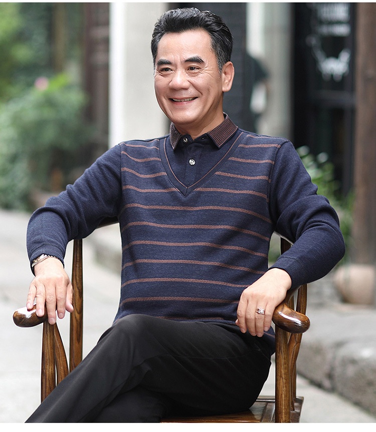 boy Boy Boy And Elderly Fleece-lined Thickened Two-piece Dad's Outfit Base Layer Thermal Clothing Middle-aged Men's Winter_voghion.com