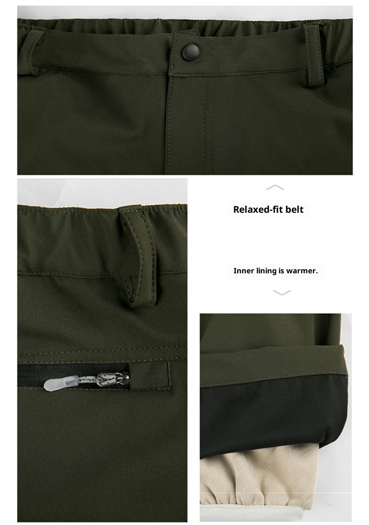 001 Winter Outdoor Lamb Wool For Men And Women Couples Waterproof Windproof Children's Softshell Ski Pants Thick_voghion.com