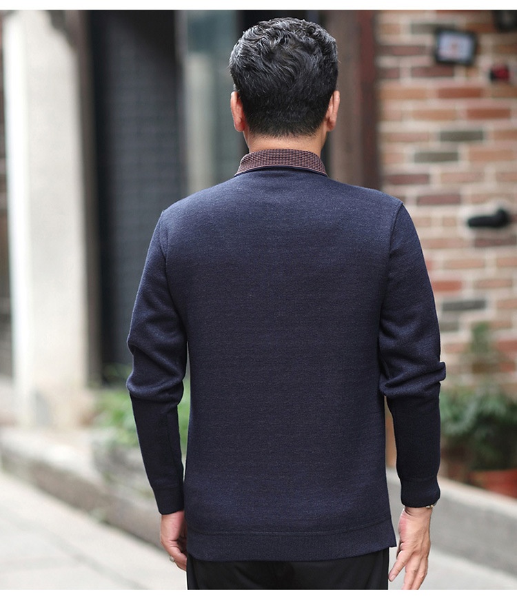 boy Boy Boy And Elderly Fleece-lined Thickened Two-piece Dad's Outfit Base Layer Thermal Clothing Middle-aged Men's Winter_voghion.com