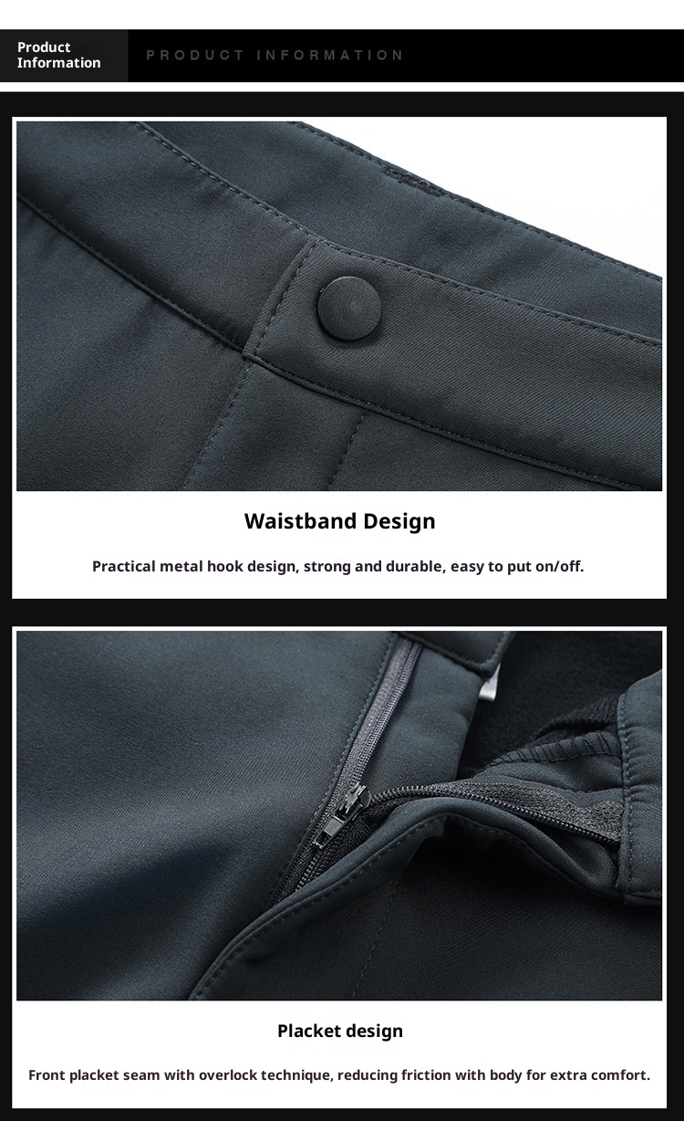 001 New Outdoor Soft Shell Fleece Lined Thicked Winter Warm Skiing Hiking Loose Windproof Waterproof Softshell Pants For_voghion.com