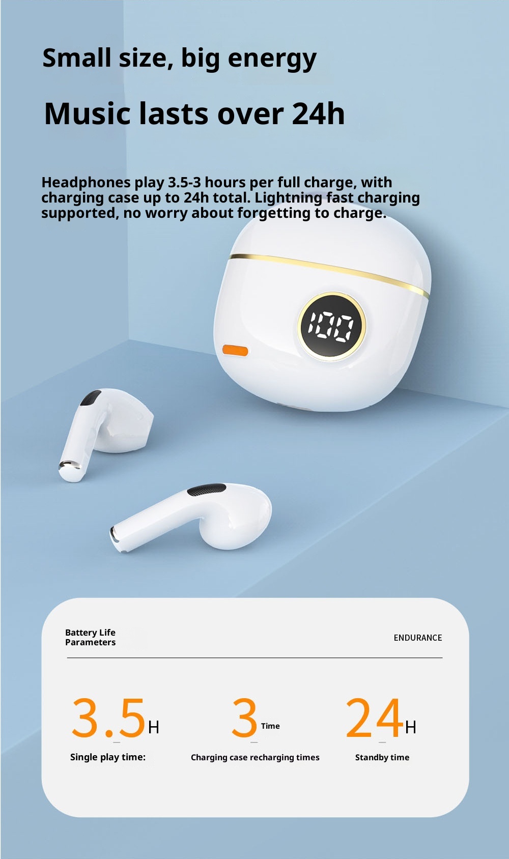 3c 2025 New S190 High Appearance Quality True Wireless Bluetooth Compact Long-Wear Comfortable Low Latency Earphones_voghion.com