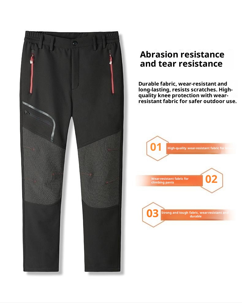 001 Wasserdichte, winddichte, fleecegefütterte, dicke, warme Outdoor-Wander-, Bergsteiger- und Skihose, Softshell-Cargohose für Freizeit und Freizeit_voghion.com