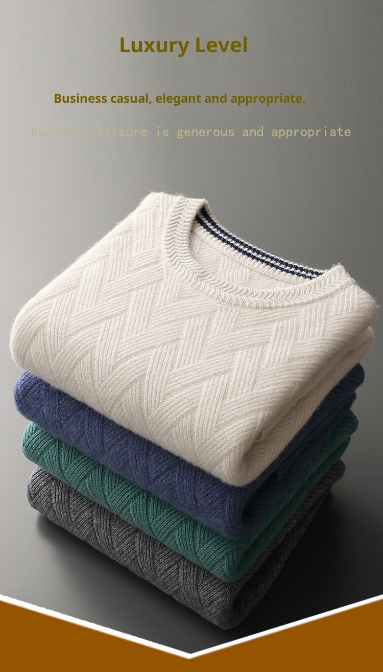 Boy Boy Boy 24 Herbst Winter Neue Wolle Herren Lockerer, lässiger, dicker, warmer Strickpullover aus Kaschmirbasis Herren_voghion.com