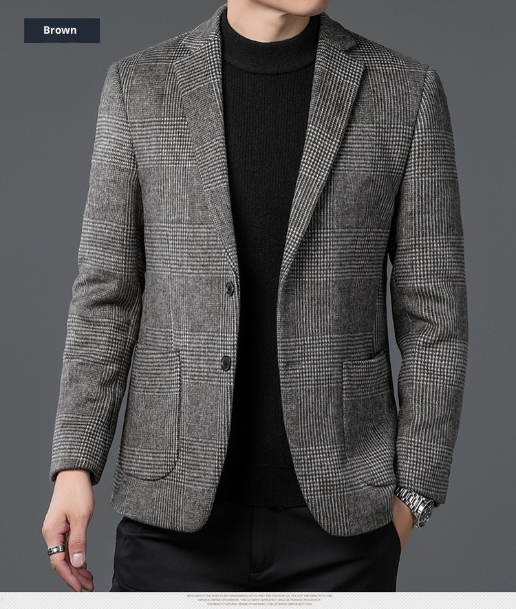 QFV507045555501<2 QFV507045555501<2 Giacca a quadri leggera casual in lana da uomo di mezza età, stile autunno inverno, disponibile in magazzino_voghion.com