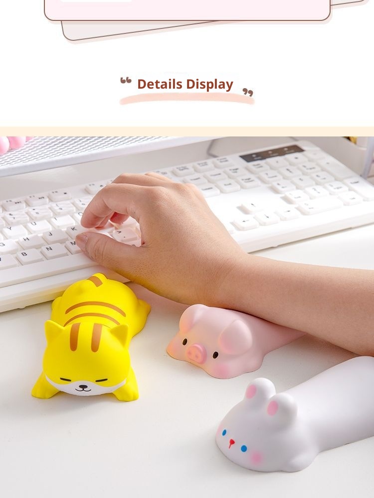 3c Decompression Mouse Pad For Women Cute Cartoon Office Support Keyboard Wrist Rest Pillow_voghion.com
