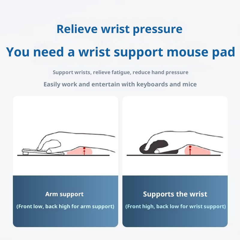 3c Mouse Memory Foam Wrist Rest For Computer Laptop Gaming Office E-sports Small Size With Hand Support Pad_voghion.com