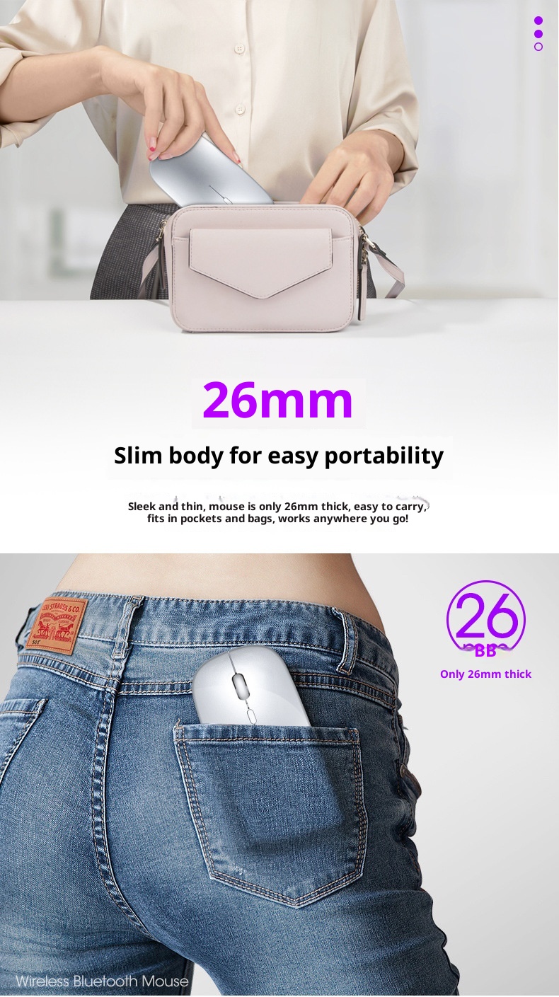 Techglobe 2.4G Bluetooth Wireless Dual Mode Silent Compatible With Laptop Charging Noiseless Office Glowing Mouse_voghion.com