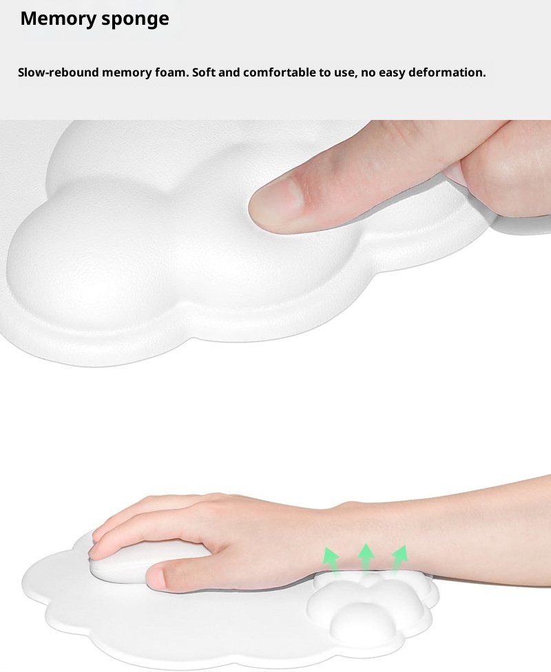 3c Silicone Anti-Slip Cloud Rest Mouse Pad PU Leather Slow Rebound Memory Foam Wrist Support_voghion.com