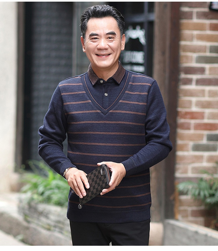 boy Boy Boy And Elderly Fleece-lined Thickened Two-piece Dad's Outfit Base Layer Thermal Clothing Middle-aged Men's Winter_voghion.com