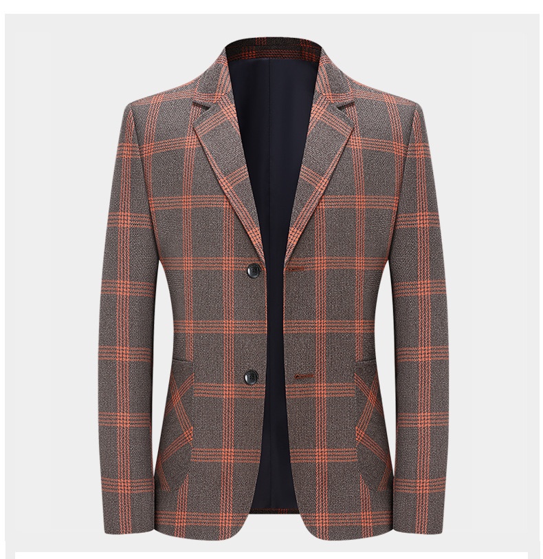 QFV507045555501<2 QFV507045555501<2 Giacca formale da uomo, scozzese di media lunghezza, non stirabile, resistente alla guerra, piccolo abito, stile, abbigliamento da lavoro leggero_voghion.com