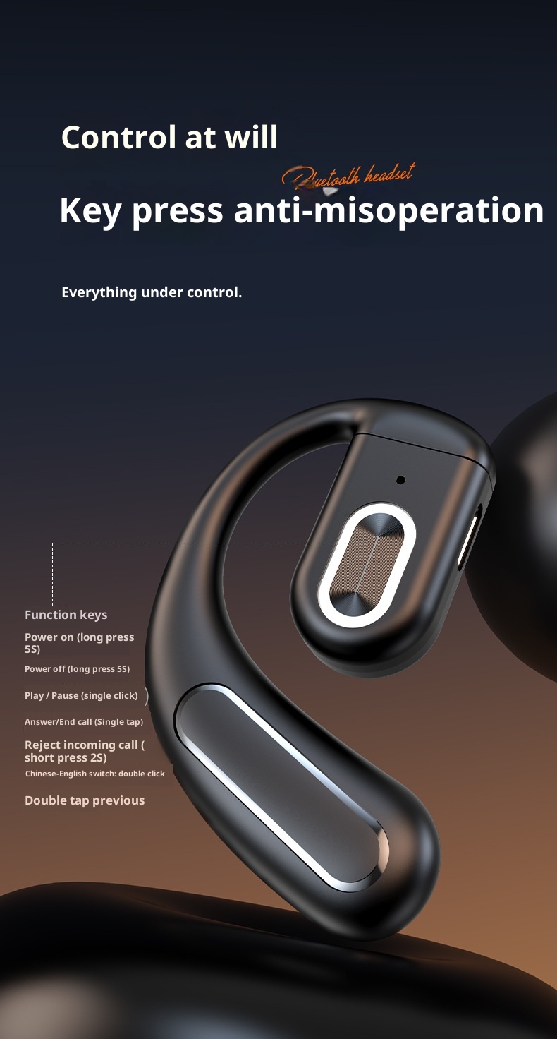 3c New Z70 Auricolare Bluetooth 5.4 non in-ear universale con traduzione in tempo reale AI con gancio sinistro e destro_voghion.com