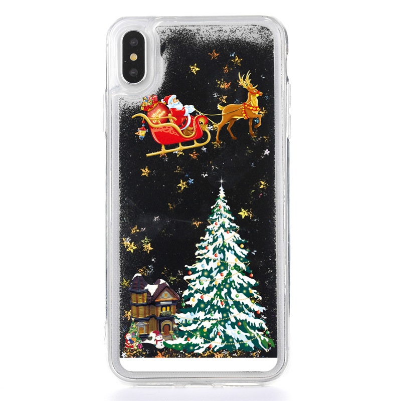 TechGlobe Compatible IPhone 16 Liquid Sand Phone Case Shockproof 15 Pro Personalized Creative 14 Women's 12 Christmas Tree_voghion.com