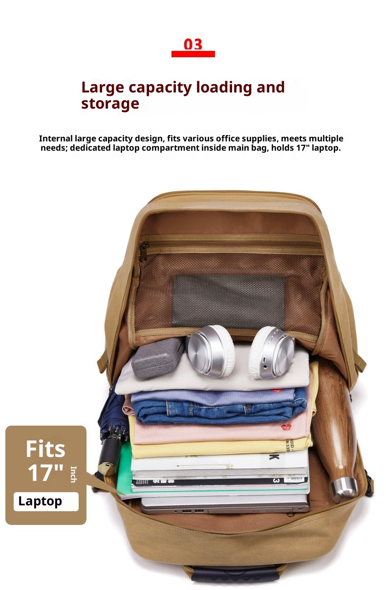 ActiveGo Maßgeschneiderter, multifunktionaler Rucksack aus Canvas mit großer Kapazität für Bergsteiger, getrennt für trockene und nasse Bereiche, Reisetasche_voghion.com