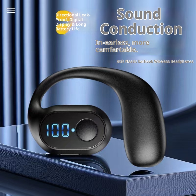 3c OWS Bluetooth Earphones With Digital Display, Long Battery Life, Low Latency, Non-In-Ear, Over-Ear, Bone Conduction, Not_voghion.com