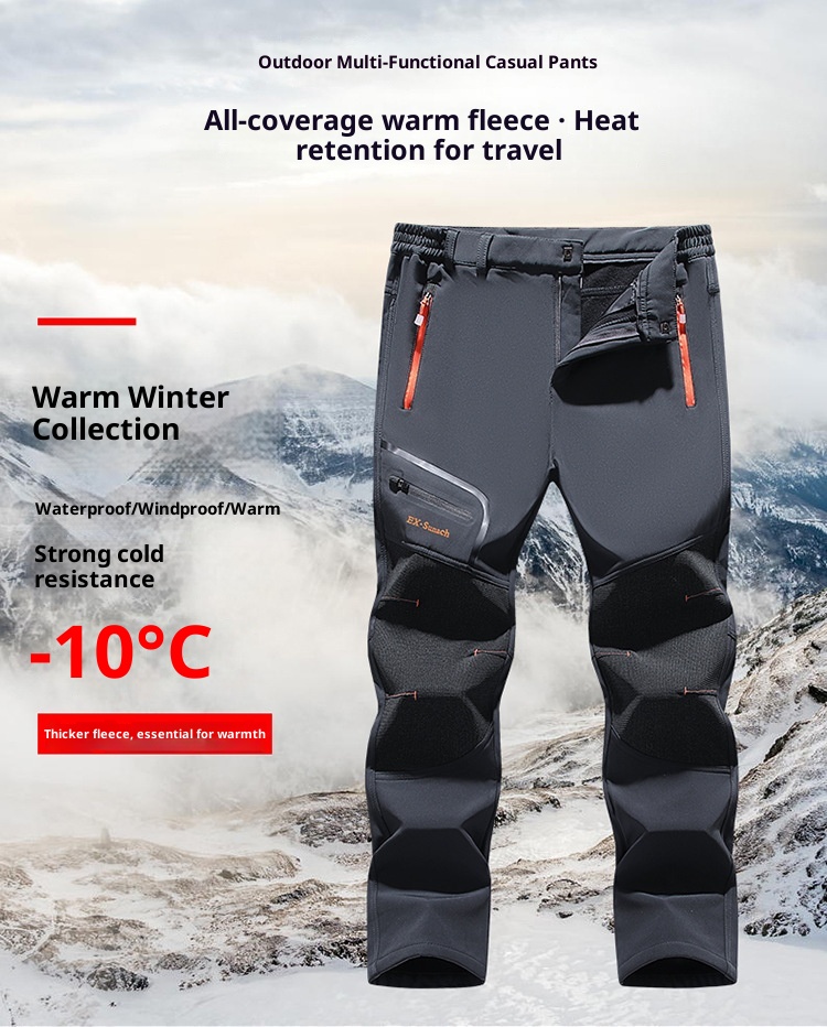 001 Grenzüberschreitender Großhandel Outdoor Softshell Fleecegefüttert Verdickt Warm Winter Skifahren Wandern Winddicht Wasserdicht_voghion.com