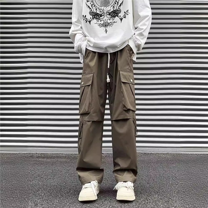 boy New American Style Cargo For Men, Spring And Autumn Trendy Outdoor Functional, Straight-Leg Large Size Casual Long_voghion.com