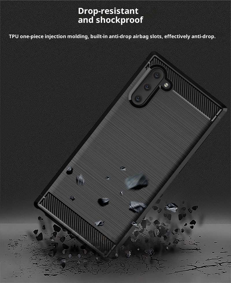 Custodia protettiva TechGlobe compatibile con telefono Note10 Samsung Note10+ in fibra di carbonio spazzolata, antiurto, morbida_voghion.com