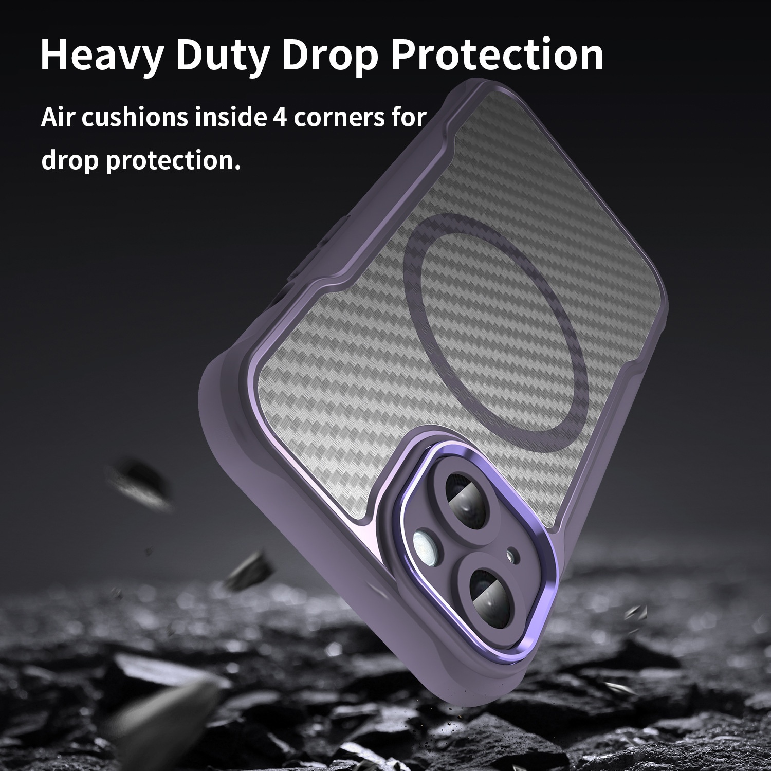 TechGlobe Kompatible Magnethülle für iPhone 15 Pro Max – Präzisions-Aussparungen, vollständige Abdeckung, PC-Doppelhülle_voghion.com