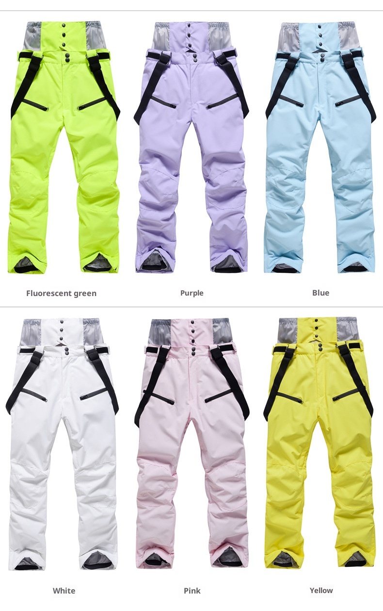 001 Dla mężczyzn i kobiet Par Zimowe Outdoor Wiatroodporne Wodoodporne Ciepłe Pogrubione Spodnie Narciarskie Snowboardowe Odporne na Mróz_voghion.com