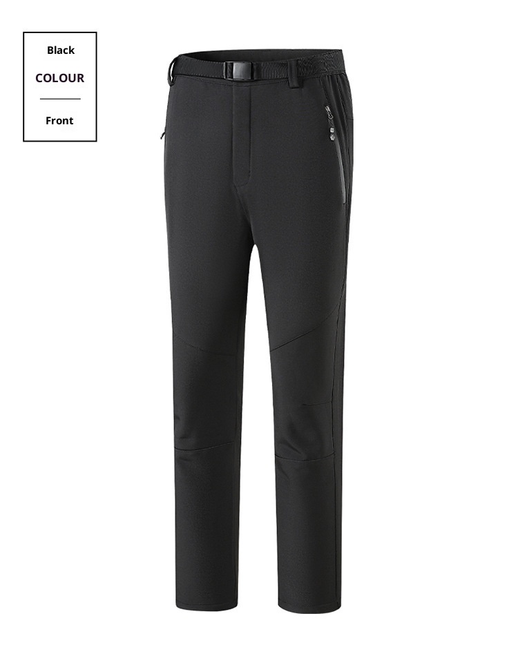 001 New Outdoor Soft Shell Fleece Lined Thicked Winter Warm Skiing Hiking Loose Windproof Waterproof Softshell Pants For_voghion.com