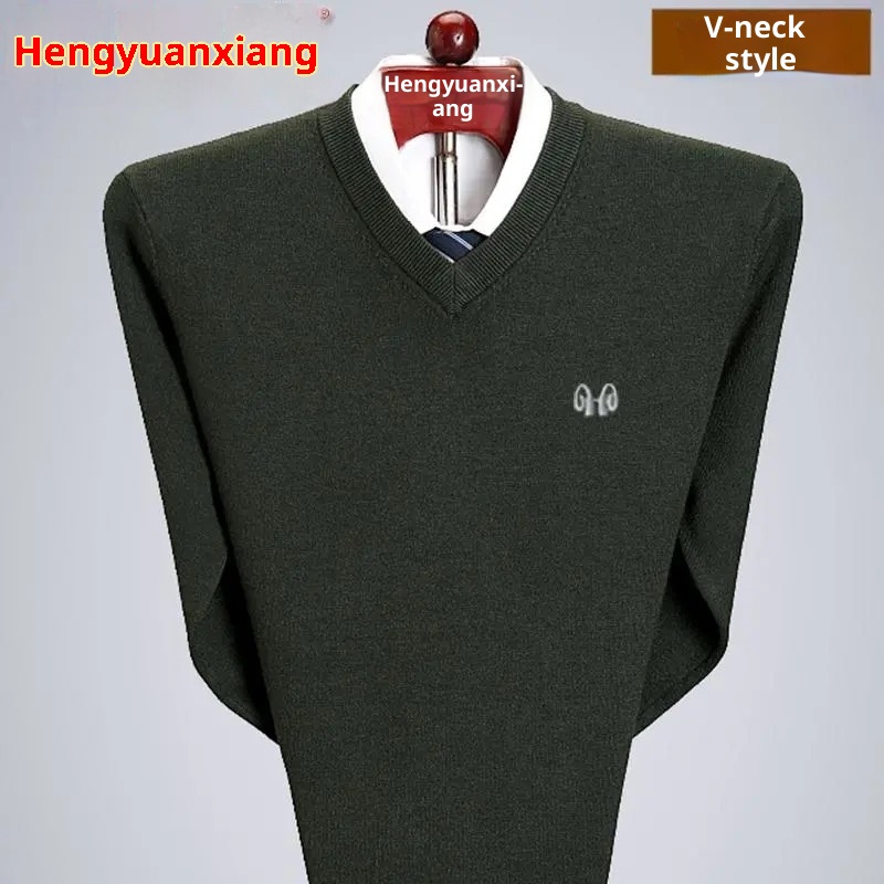 boy Boy Boy Clearance Hot-Selling Winter Warmth Middle-Aged Dad's Wool Solid Color Base Sweater For Men One-Piece Dropshipping_voghion.com