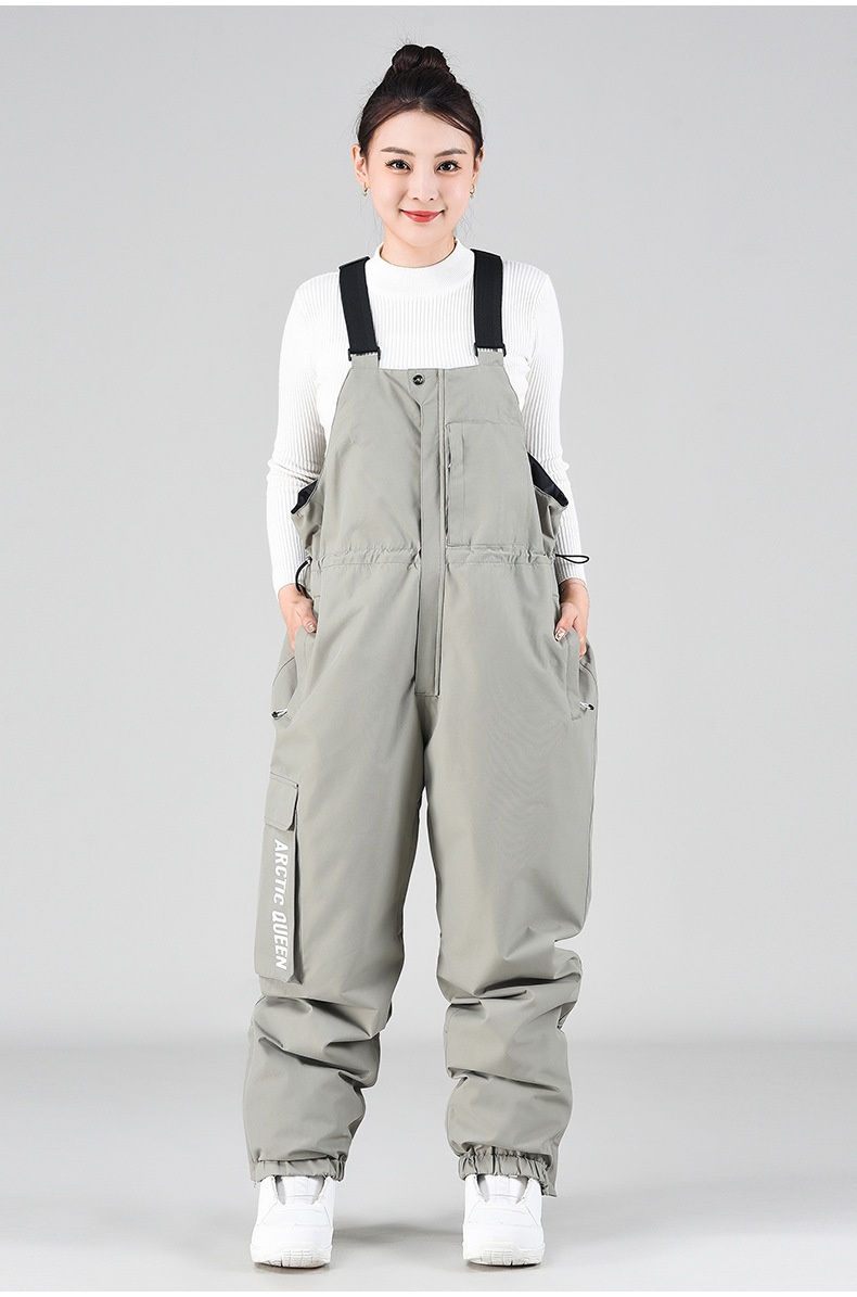 001 Salopette da sci unisex oversize invernale antivento da snowboard pantaloni da neve termici_voghion.com